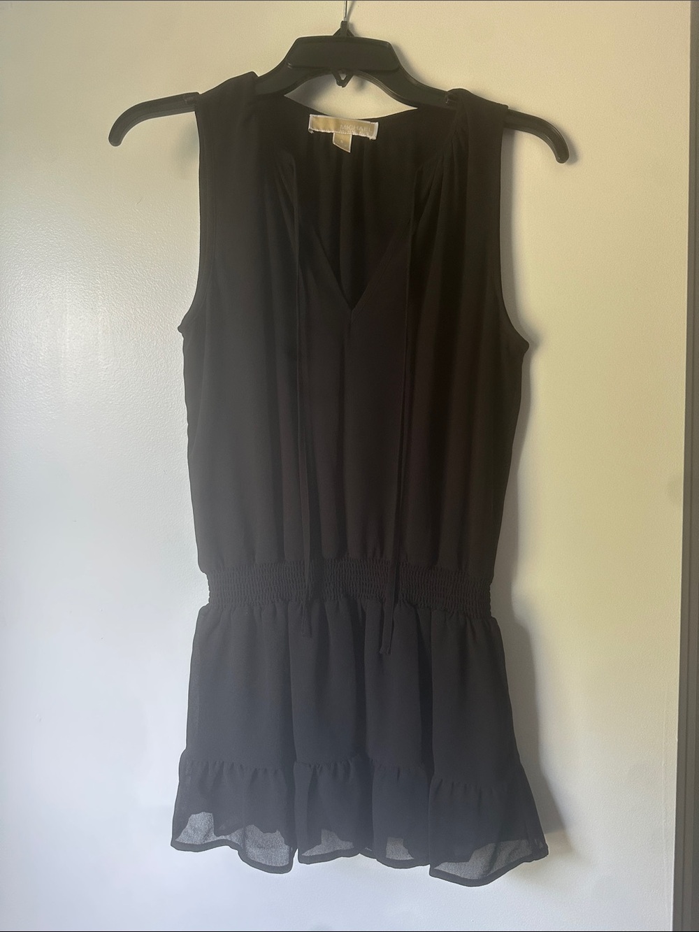 MICHAEL Michael Kors Black Sleeveless Peplum Top